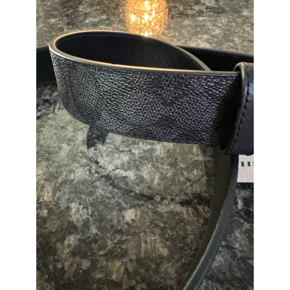 Coach Signature Plaque Buckle Cut To Size Reversible Belt‎